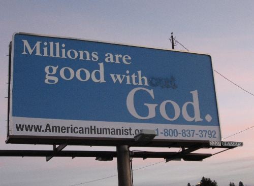 Atheist Billboard Vandalized A Second Time Spokane North Idaho News