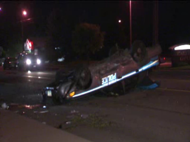 KHQ EXCLUSIVE: Police Officer Flips Car in Spokane Valley ...